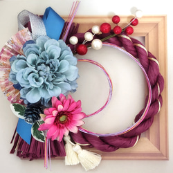 お正月しめ縄リース手作りキット(ナチュラル&水引) しめ縄・しめ飾り