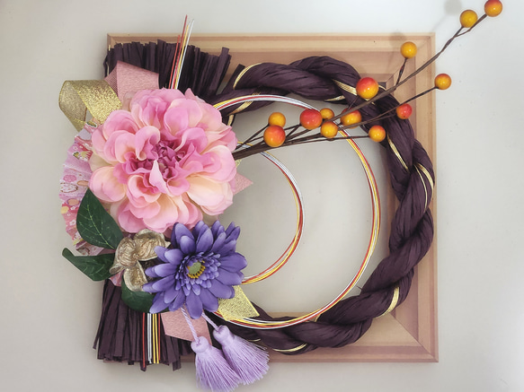 しめ縄リース＊2020＊パープル しめ縄リース＊2020＊パープル しめ縄