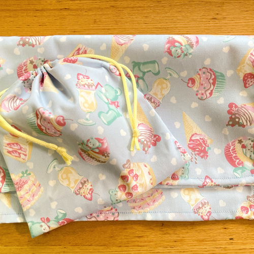 さーちゃん様 確認用 さくらんぼ 白 ランチョンマット 40×60 給食袋 さ