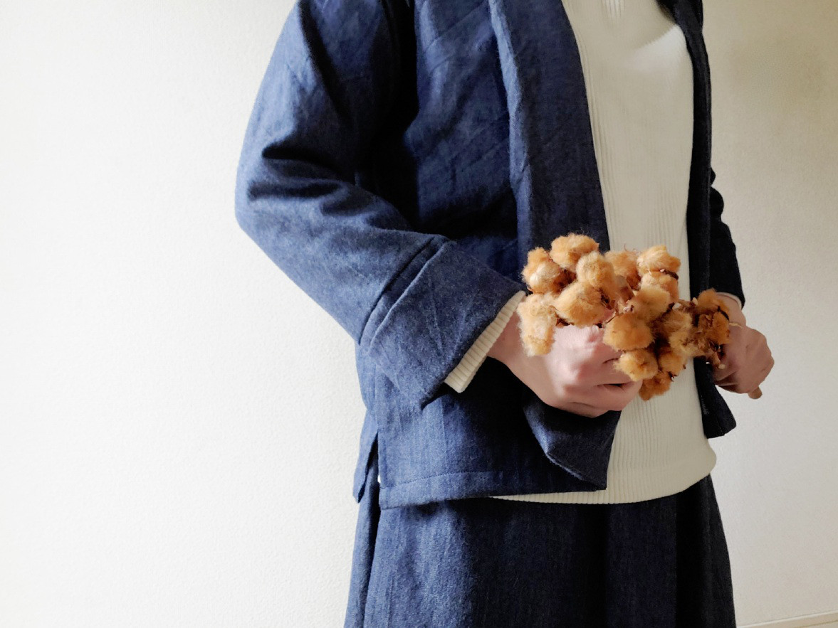 着回せる♡岡山デニム♡ゆったりなのにすっきり見えて楽ちん♪大人の柔らかジャケットwool &cotton セットアップも