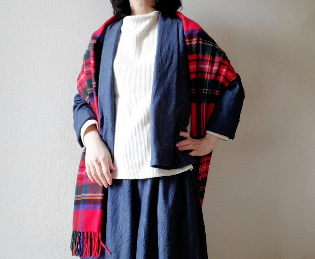 着回せる♡岡山デニム♡ゆったりなのにすっきり見えて楽ちん♪大人の柔らかジャケットwool &cotton セットアップも