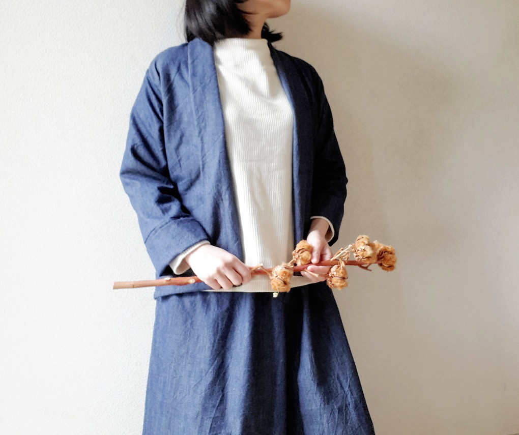 着回せる♡岡山デニム♡ゆったりなのにすっきり見えて楽ちん♪大人の柔らかジャケットwool &cotton セットアップも