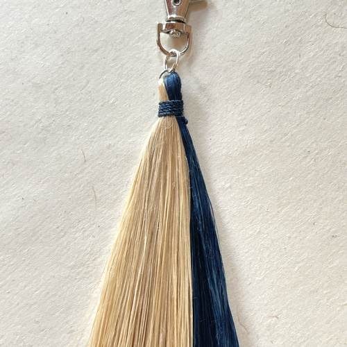 藍染精麻】お祓い箒キーホルダー☆silver color☆ チャーム