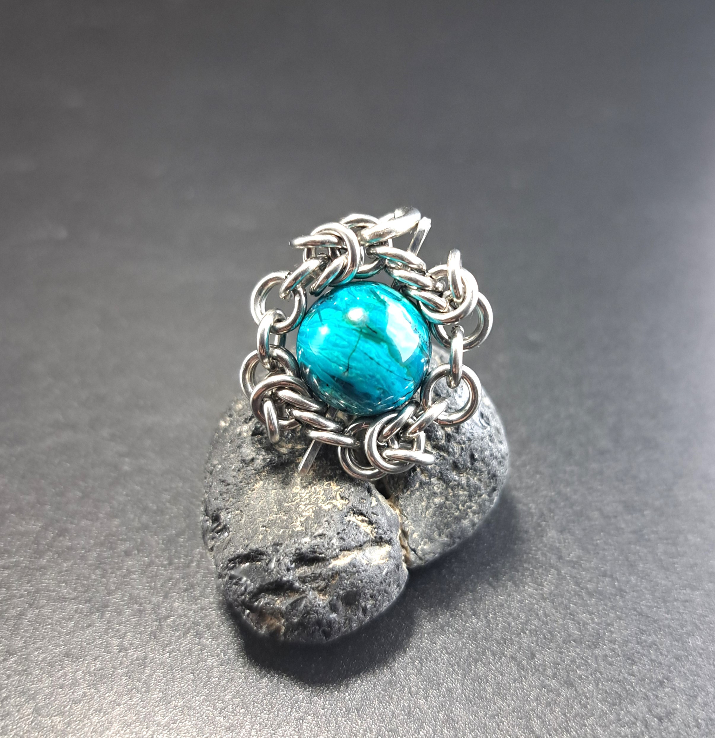 【新品】とてもとてもBigなクリソコラターコイズ　色も模様も楽しめます