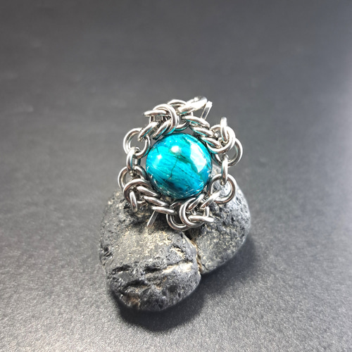 クリソコラとターコイズの混合鉱物! クリソコラ ターコイズ ペンダント