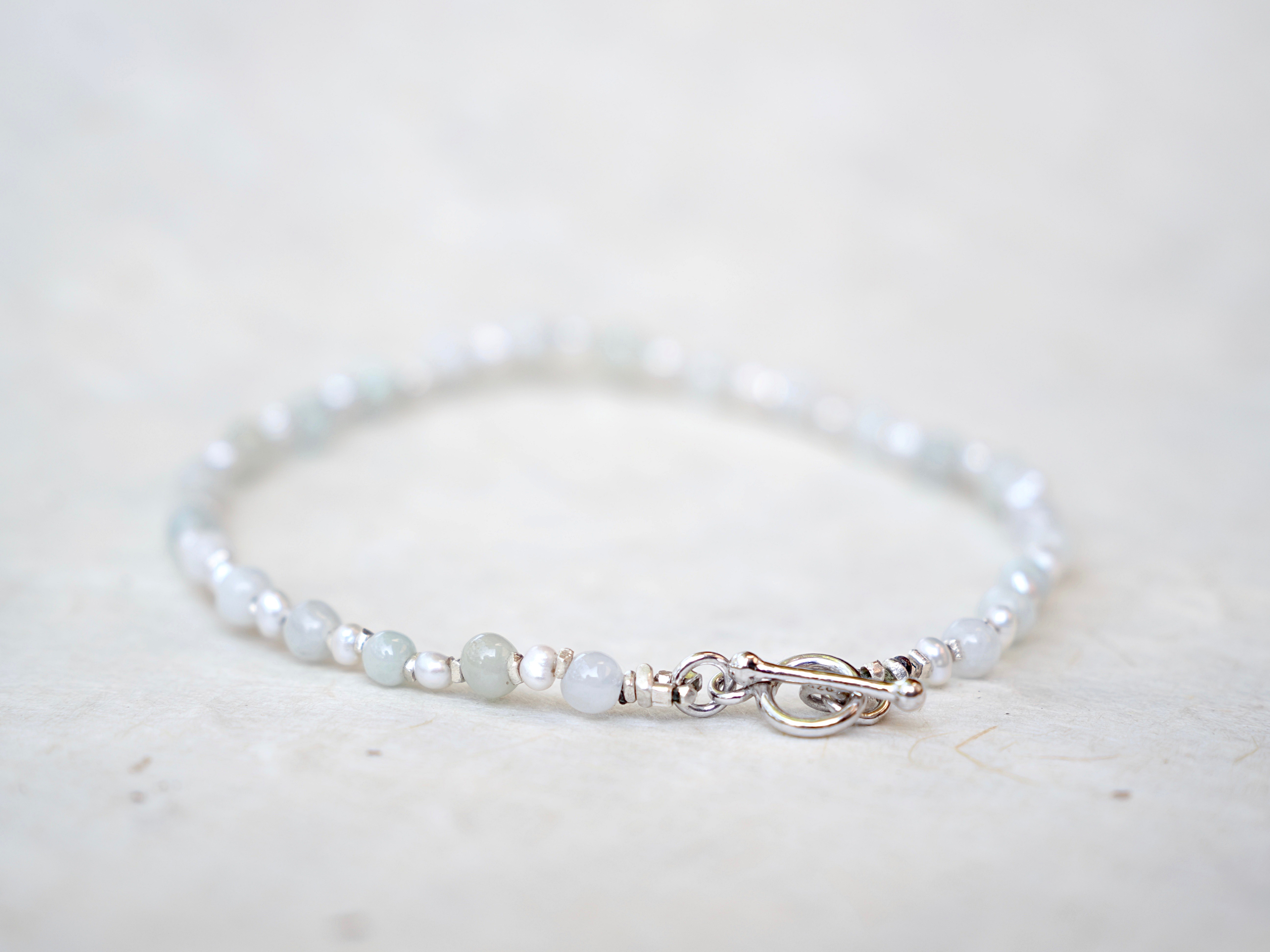 -Jade・Pearl・Silver- bracelet