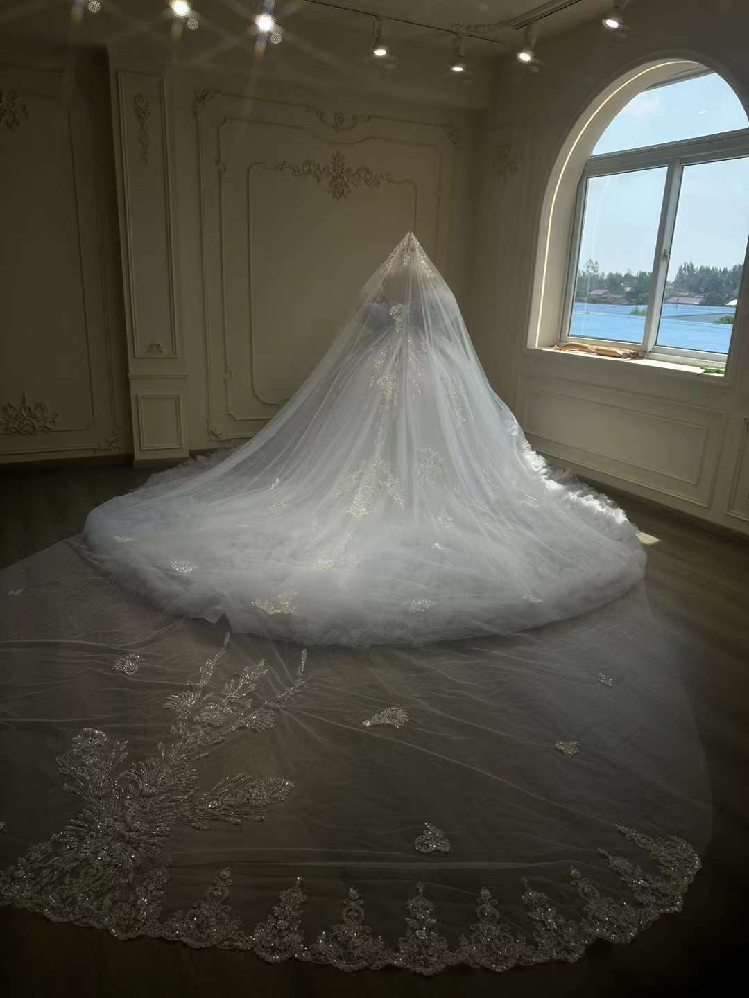 絶対後悔しない！カラードレス　可愛い　プリンセスライン　ボリューム　胸ハートライン結婚式前撮りソフトチュール　ギャザー