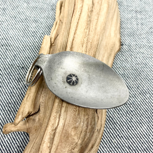 ヴィンテージ スプーン リメイク シルバー コンチョ付き キーホルダー