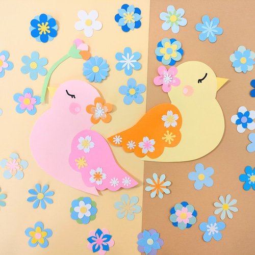 ラミネート可 色紙 手紙 壁面 アルバム 飾り パーツ ～麗らかな春の