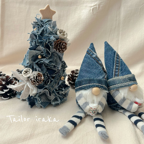 デニム×ミニツリー デニムツリー クリスマス雑貨 クリスマスツリー 布