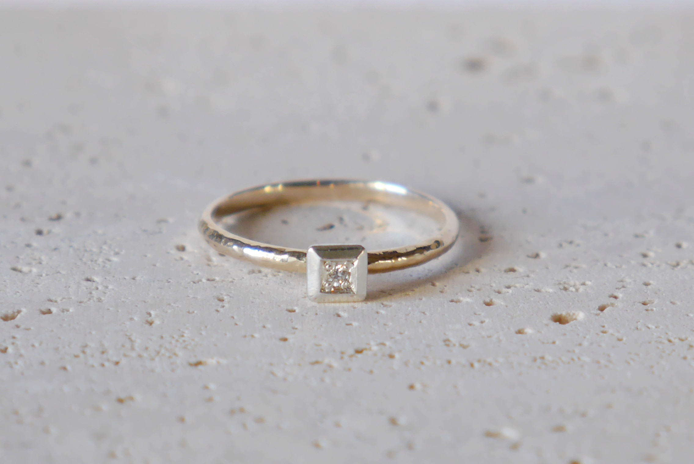 diamond combination ring（sv/K10yg）★ダイヤモンド★華奢★コンビリング★