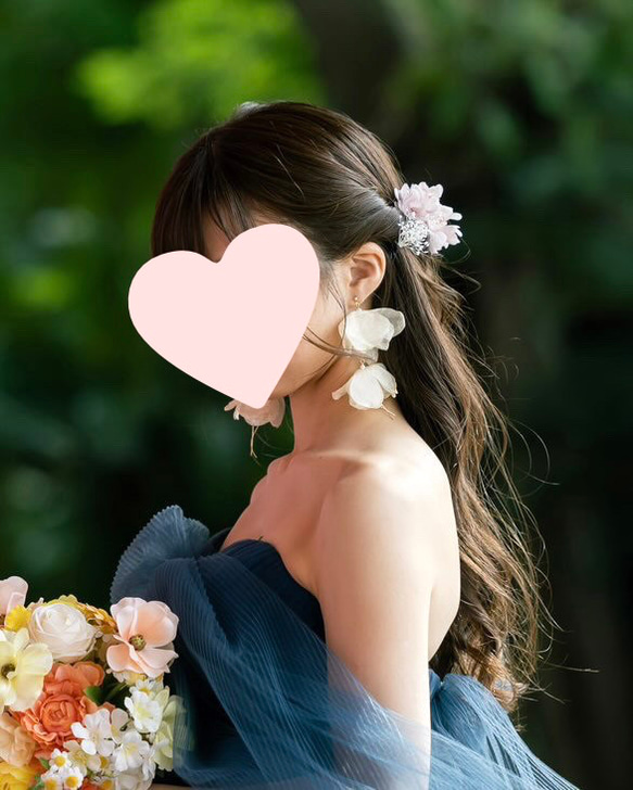 " fuwari〜ivory " ブライダルアクセサリー　結婚式　お呼ばれアクセサリー　ブライダルピアス/イヤリング 2枚目の画像