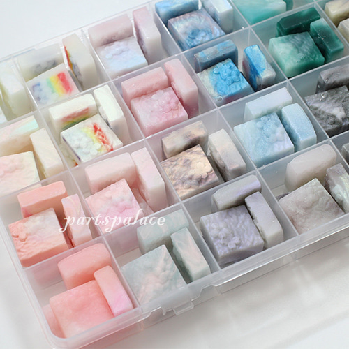 W214】スクエア シーリングワックス キューブ 24色 各4粒ずつ 計