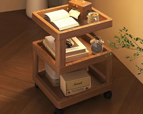 KMINA サイドテーブル Amazon.co.jp: KMINA - サイドテーブル キャスター付き、ベッド