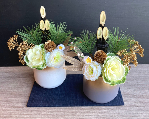 にあ門松 数量限定／毎年飾れる【大人気】お正月 ミニ門松 ーホワイト お正月