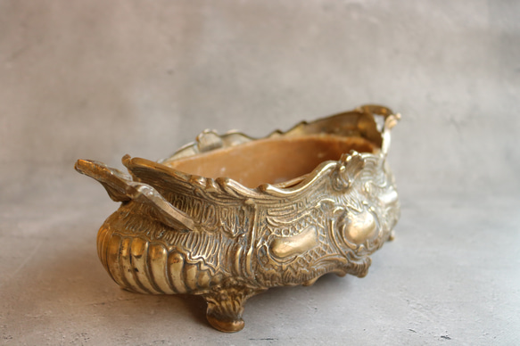 真鍮製 ロココ調 アンティーク ジャルニディエール プランターポット