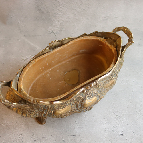 真鍮製 ロココ調 アンティーク ジャルニディエール プランターポット