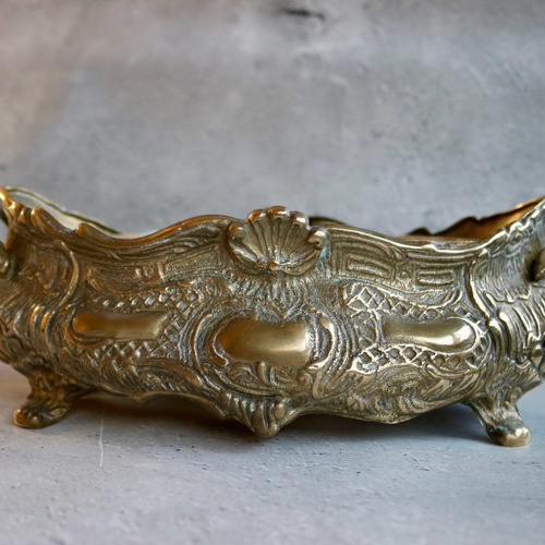 真鍮製 ロココ調 アンティーク ジャルニディエール プランターポット