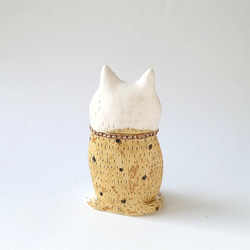 おしゃれネコさんの置物　　　ネコ　置物N-12　陶器 3枚目の画像