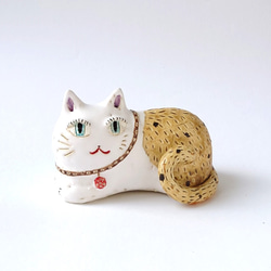 おしゃれネコさんの置物　　　ネコ　置物N-12　陶器 9枚目の画像