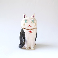 おしゃれネコさんの置物　　　ネコ　置物N-12　陶器 7枚目の画像