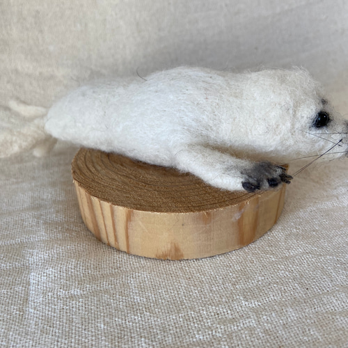 タテゴトアザラシ 羊毛フェルト 羊毛 ゴマアザラシ 羊毛フェルト