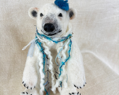 ホッキョクグマ ホッキョクグマ 羊毛 シロクマ 羊毛フェルト 羊毛