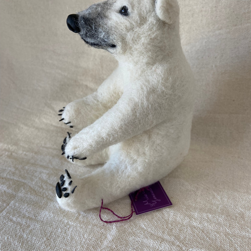 ホッキョクグマ ホッキョクグマ 羊毛 シロクマ 羊毛フェルト 羊毛