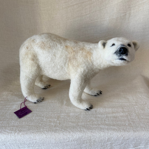 ホッキョクグマ シロクマ 羊毛フェルト 羊毛 北極熊 羊毛フェルト