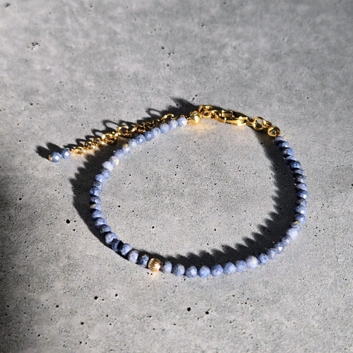 再販×11】14kgf◇ブルーコーラルの極細ブレスレット◇「恵みと繁栄