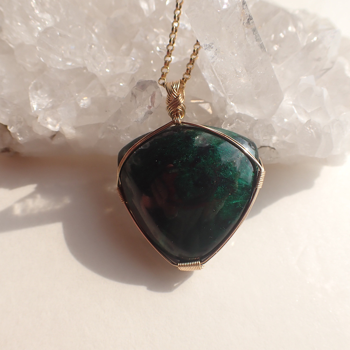 女神巻き®︎マラカイトのペンダントトップ