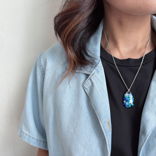 七宝焼き　アクセサリー　バッジ　ネックレス　ハンドメイド 七宝焼きネックレス (517) ネックレス・ペンダント 工房