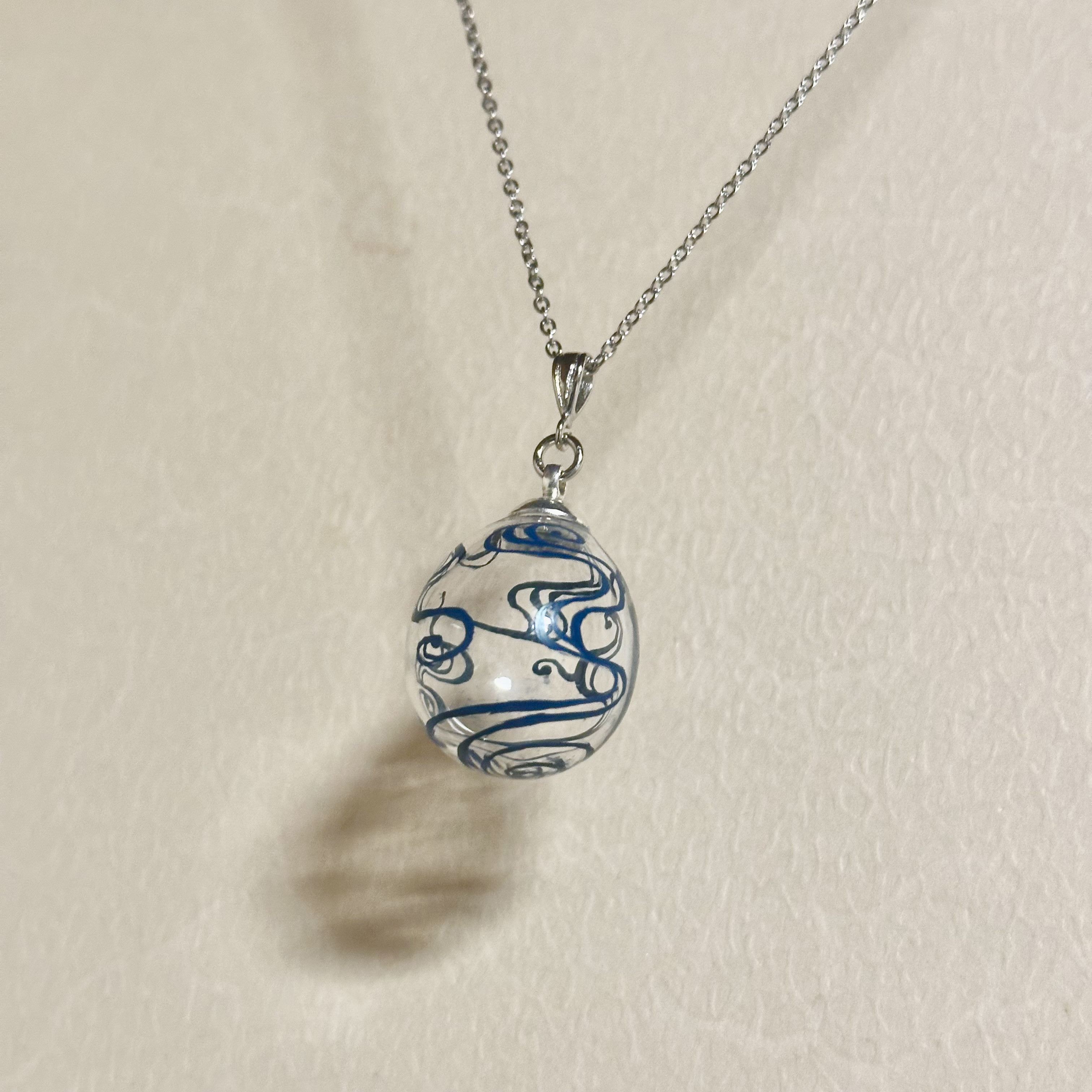 漆ガラス玉　波　ネックレス