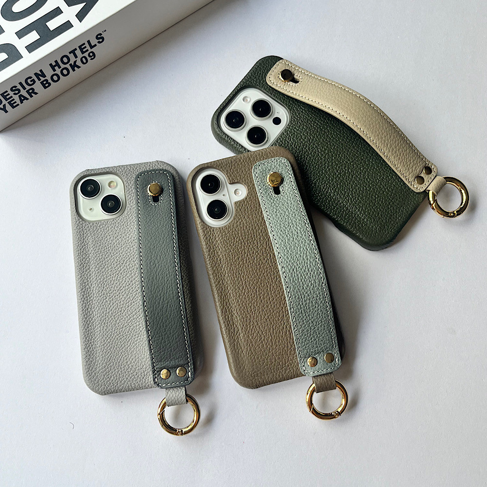 名入れ可　隠しポケット付き　本革 　バイカラー　ハンドベルト付き　革　カード収納 5,037円