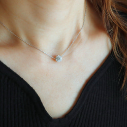 Creema限定新春福袋〈梅〉パヴェボールがキラリ✧⁠*⁠。ネックレス·痛くないイヤリングセット/金アレ対応/c020 4枚目の画像