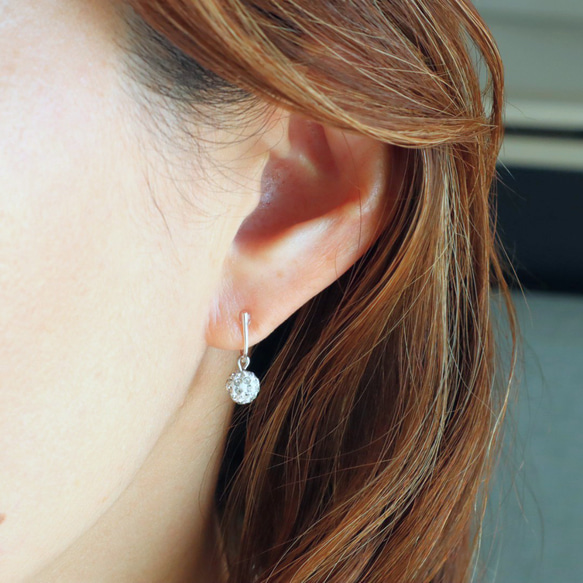 Creema限定新春福袋〈梅〉パヴェボールがキラリ✧⁠*⁠。ネックレス·痛くないイヤリングセット/金アレ対応/c020 5枚目の画像