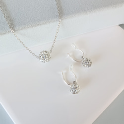 Creema限定新春福袋〈梅〉パヴェボールがキラリ✧⁠*⁠。ネックレス·痛くないイヤリングセット/金アレ対応/c020 10枚目の画像