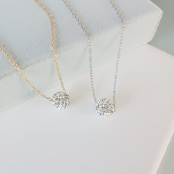 Creema限定新春福袋〈梅〉パヴェボールがキラリ✧⁠*⁠。ネックレス·痛くないイヤリングセット/金アレ対応/c020 6枚目の画像