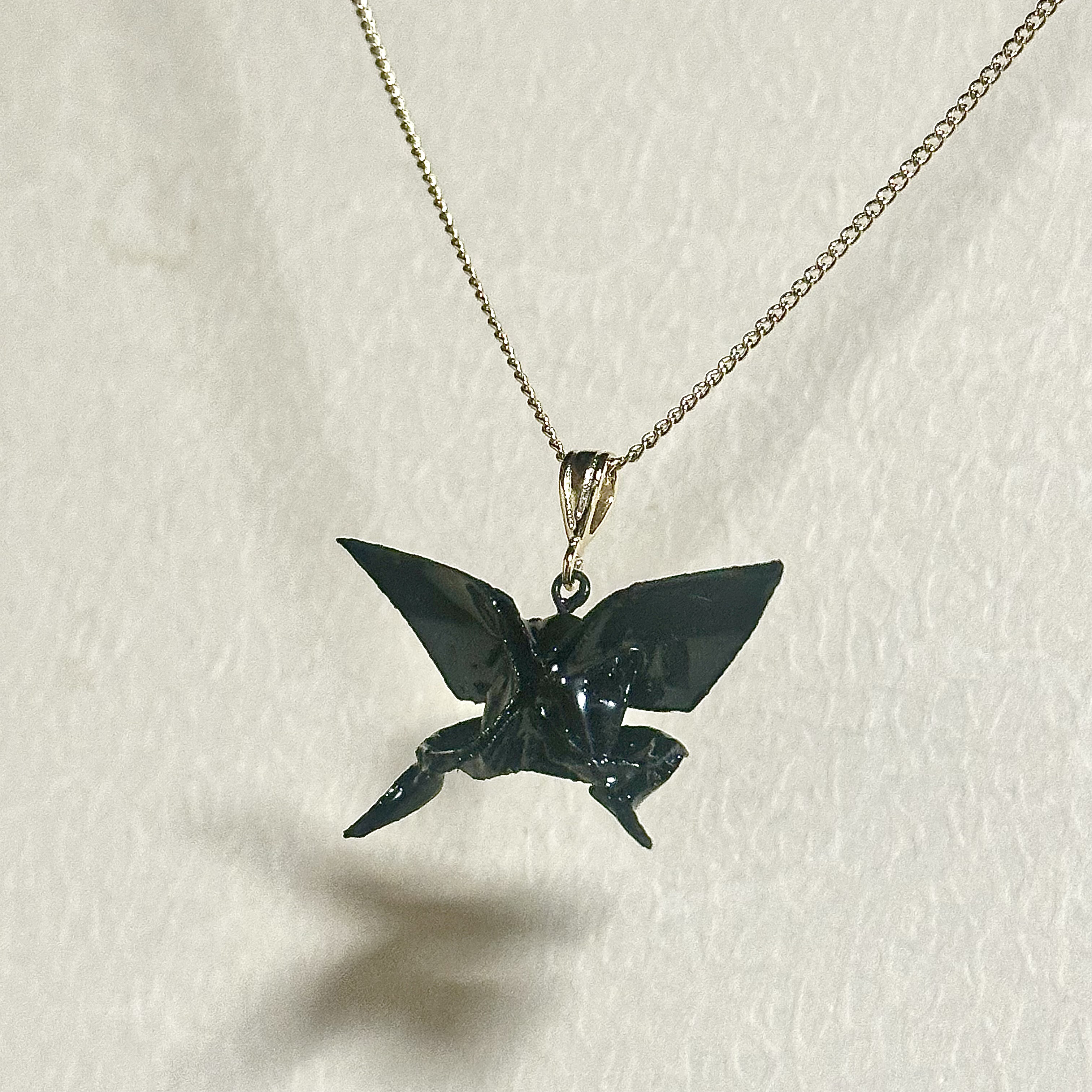 うるし折り紙　蝶（黒）ネックレス