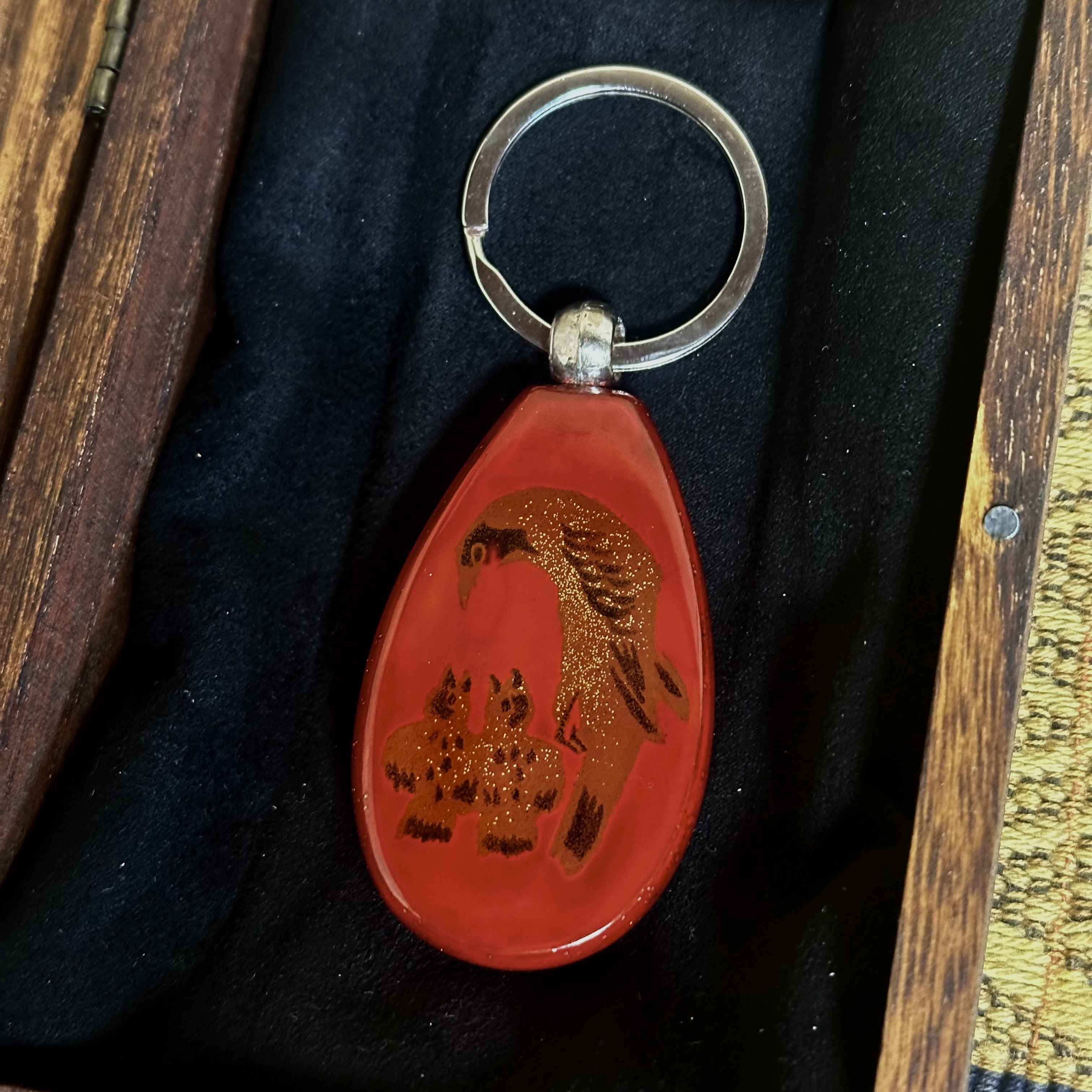 蒔絵　親子　キーホルダー