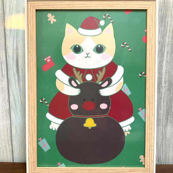 猫サンタ イラスト つじ本 ひいろ 通販 18595588｜Creema(クリーマ)