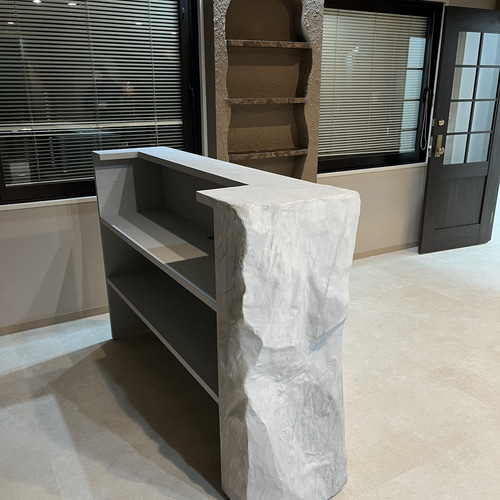 岩っぽい レジカウンター 受付カウンター 机・デスク エバーグリーン