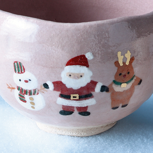 ☆2025クリスマス☆ 新作 楽焼〚みんなでクリスマス〛抹茶碗 茶道具 楽