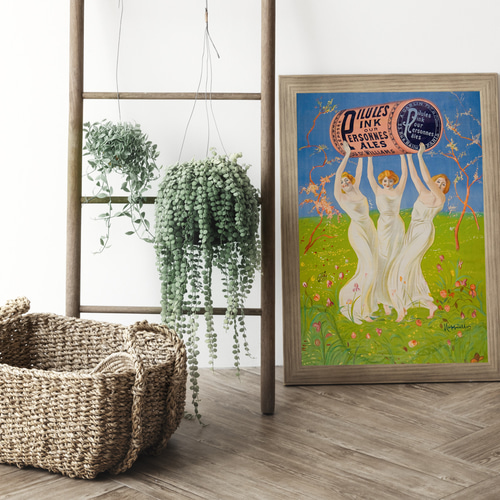 賛美する女性達アートポスター可愛い華やかお洒落アンティーク