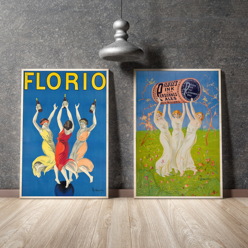 賛美する女性達アートポスター可愛い華やかお洒落アンティーク