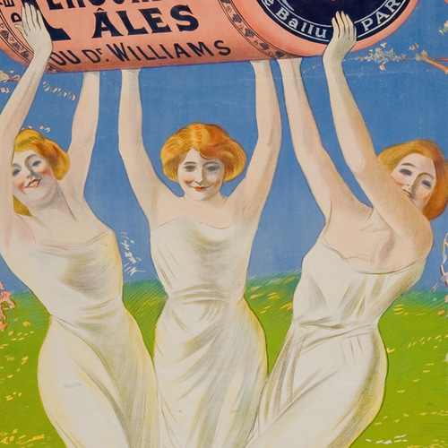 賛美する女性達アートポスター可愛い華やかお洒落アンティーク