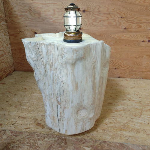 四国霊峰石鎚山産②天然無垢 ひのき 切り株テーブル &椅子&ベンチ3点