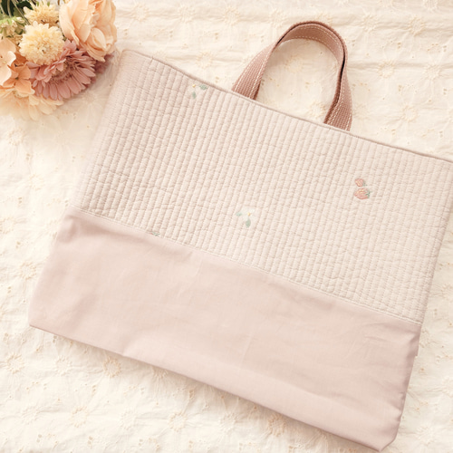 ヌビ レッスンバック 手提げ 女の子 苺柄 いちご 花柄 入園入学