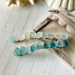 ブルーシーグラスオブジェ ３点セット 海色オブジェ 小粒シーグラス ミニボトル3本セット 清涼