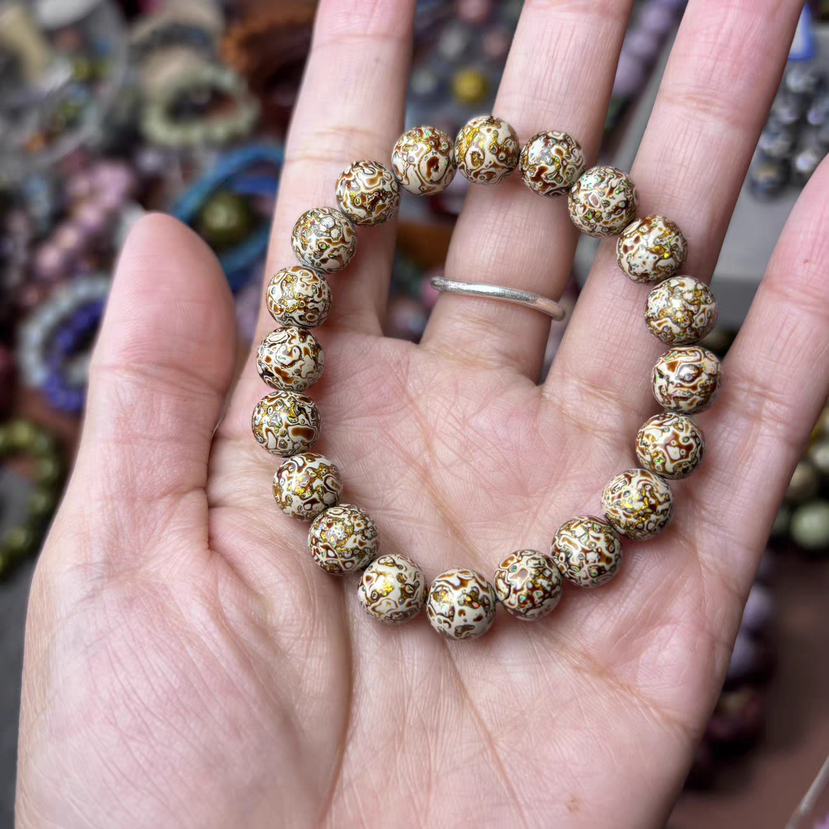 ハンドメイド ブレスレット バングル 漆器 漆塗り リストバンド 古代の技術 紫檀 螺鈿 オパール 誕生日 周年記念日